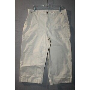 Duluth Trading Women's Size 16 Beige Capri Style Summer Casual Wear Cotton Blend